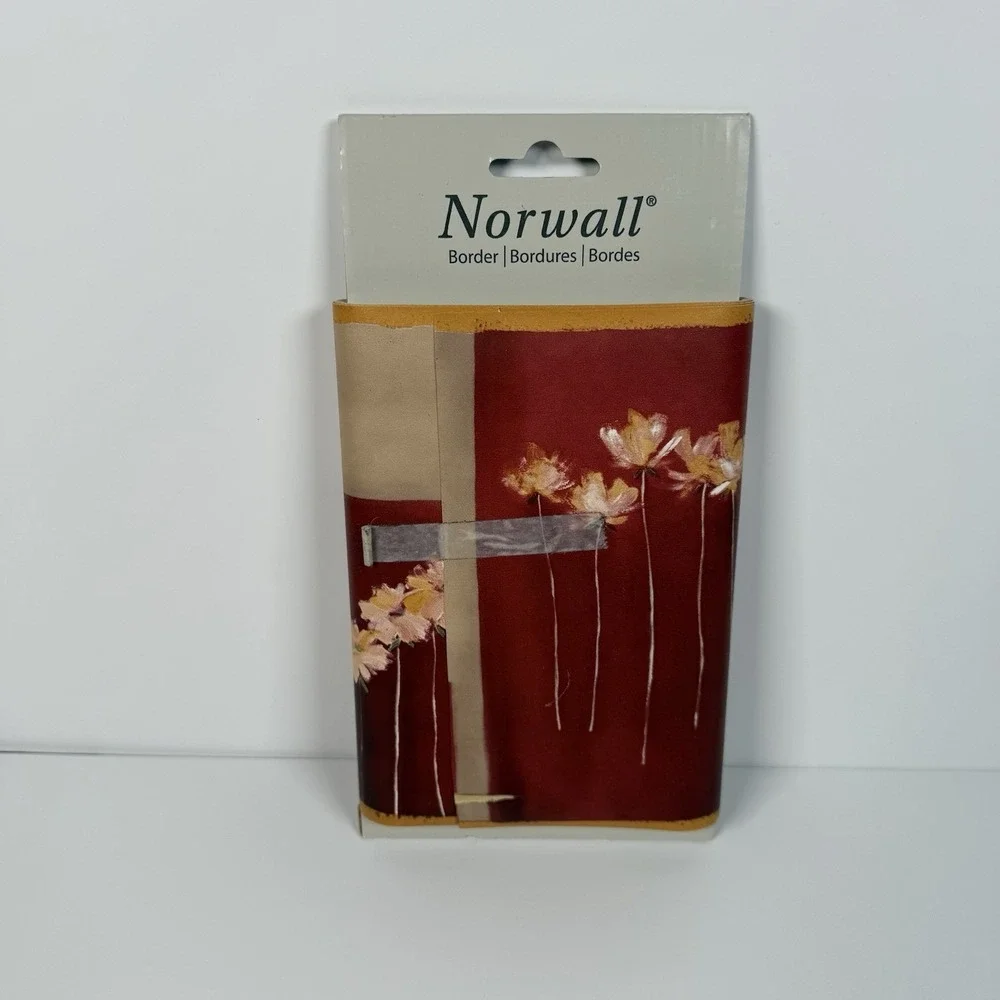 Norwall Wallpaper Border 7 Inch‎ 5 Yard Floral Abstract Contemporary Multicolor